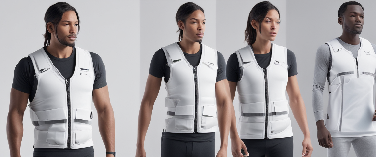 White cooling vest with built-in ice packs